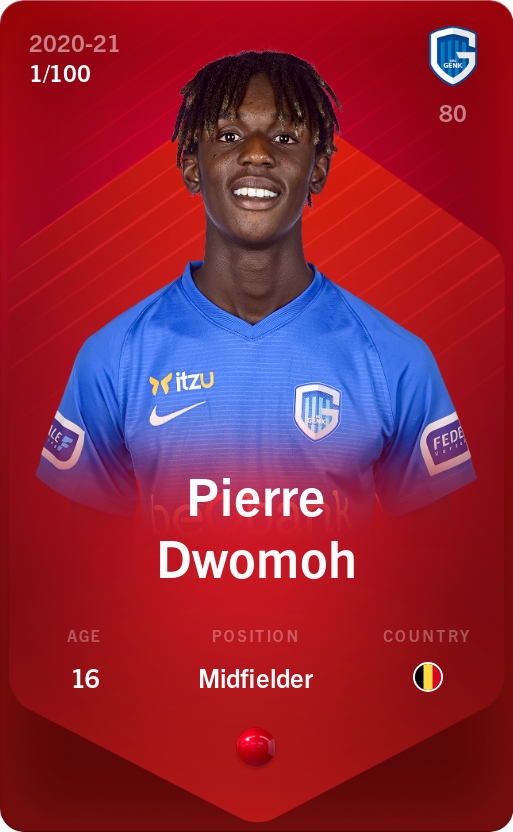 Sorare - Sorare Official - Pierre Dwomoh 2020-21 • Rare 1/100 - NFT # 94880475341574155398609066092774202606770292387135606915924554573359294768302