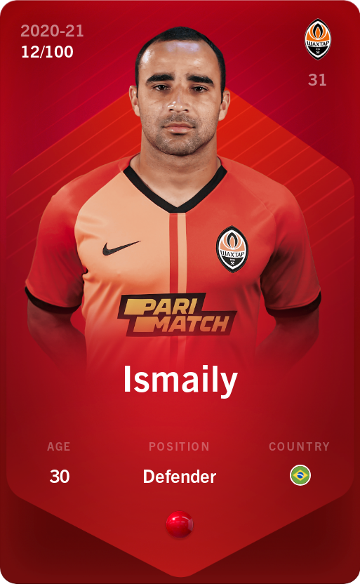 Sorare - Sorare Official - Ismaily 2020-21 • Rare 12/100 - NFT # 60180085685467385763720008065847775045989789748380185078129148656980619895710