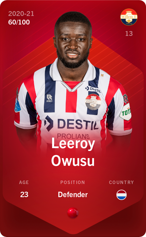 Sorare - Sorare Official - Leeroy Owusu 2020-21 • Rare 60/100 - NFT # 8734359313638494252204952445714398156275729618955164489845861132801207171630