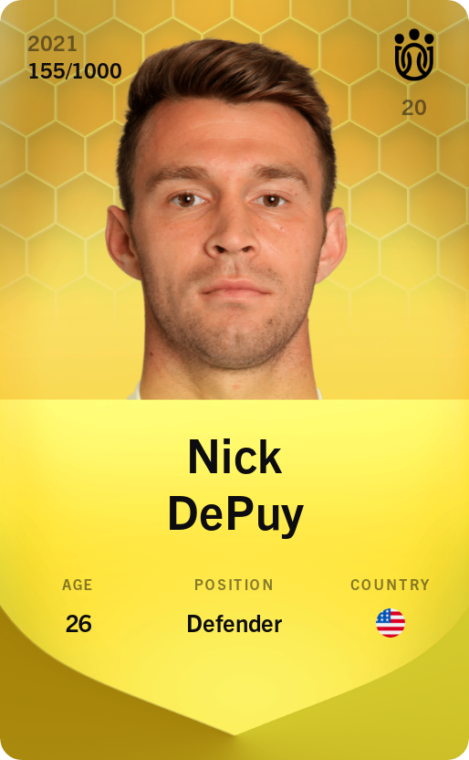 Sorare - Sorare Official - Nick DePuy 2021-22 • Limited 155/1000 - NFT # 10865670721853442985903991809135043351886775018212553845066242440296632866929