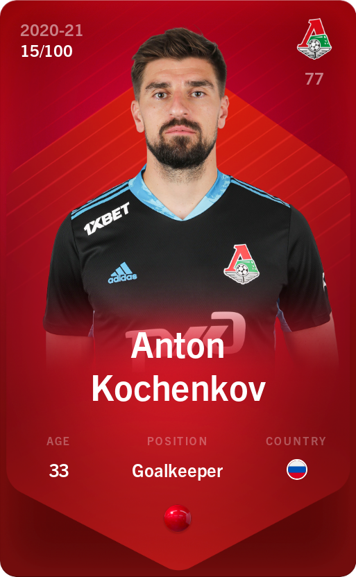Sorare - Sorare Official - Anton Kochenkov 2020-21 • Rare 15/100 - NFT # 93101216097950549464048662294657955027348064621720070868748848283187360947013