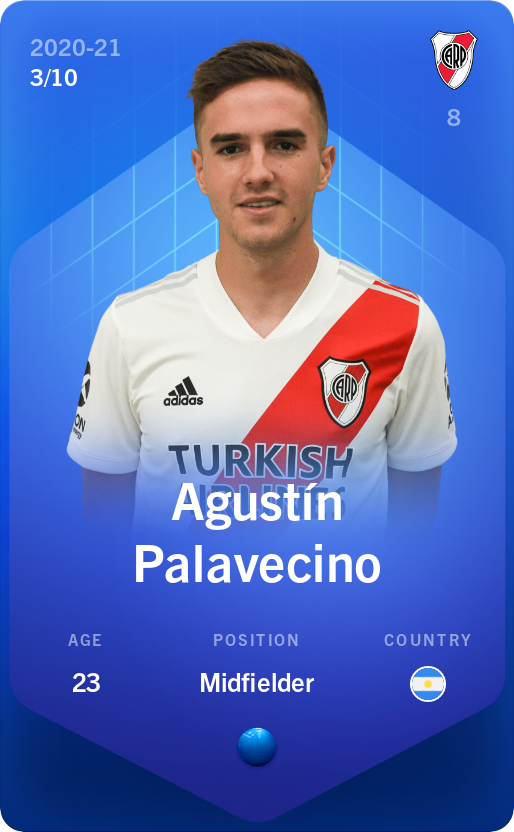 Sorare - Sorare Official - Agustín Palavecino 2020-21 • Super Rare 3/10 - NFT # 114346727775453386303989749600426102375377228684593165313297357078898818150506