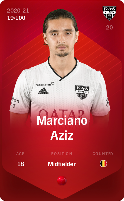 Sorare - Sorare Official - Marciano Aziz 2020-21 • Rare 19/100 - NFT # 9621298934023807719236467800532028842196176535031238602441415815905134525954