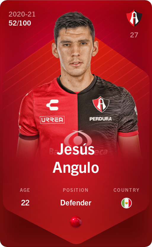 Sorare - Sorare Official - Jesús Angulo 2020-21 • Rare 52/100 - NFT # 67775876339552632809166817408423674420867334866140228047345392046946582560471