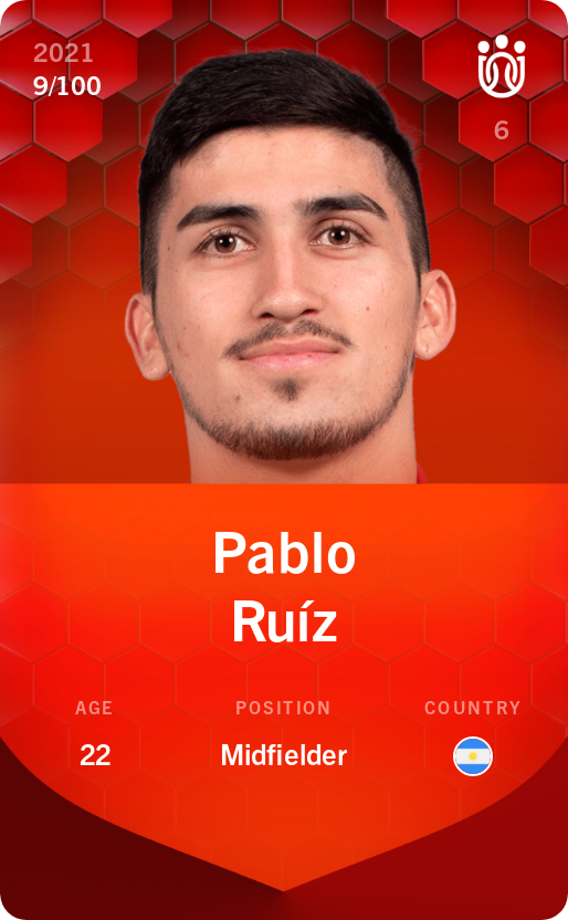Sorare - Sorare Official - Pablo Ruíz 2021-22 • Rare 9/100 - NFT # 14108360241367900586071374494201569179468952383060539475378297436861820198511