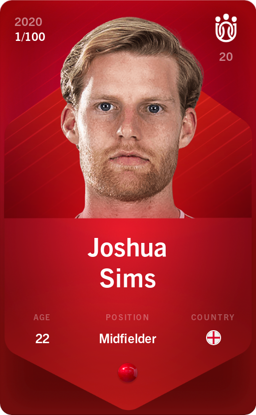 Sorare - Sorare Official - Joshua Sims 2020-21 • Rare 1/100 - NFT # 20677329911522480082548331840300677015416396281303354616213838081649003687456