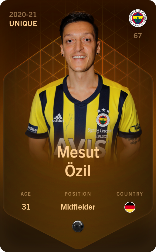 Sorare - Sorare Official - Mesut Özil 2020-21 • Unique - NFT # 53774234674608765484314776894194444396909999487198357377688924834802395387386