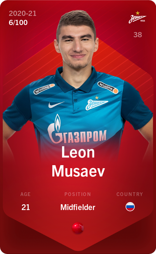 Sorare - Sorare Official - Leon Musaev 2020-21 • Rare 6/100 - NFT # 27562903376632166792574495589771783865497693294193726181386310132183819458527