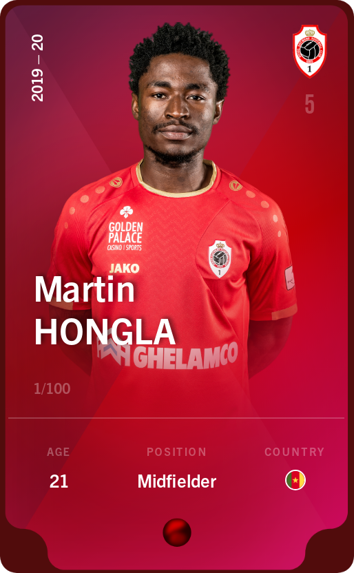 Sorare - Sorare Official - Martin Hongla 2019-20 • Rare 1/100 - NFT # 37372340251031457700635086934919813575660683795374612908040079507839394084129