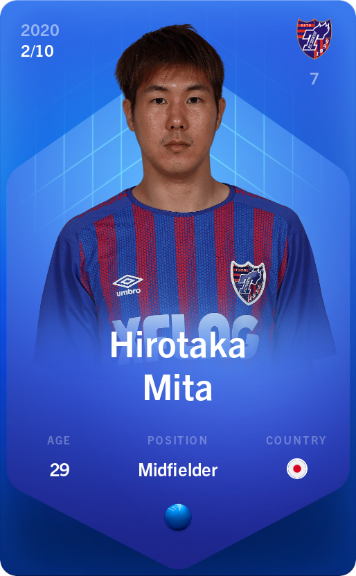 Sorare - Sorare Official - Hirotaka Mita 2020-21 • Super Rare 2/10 - NFT # 71119171387749046744248046575872732866508096279854044958271484732067632029902