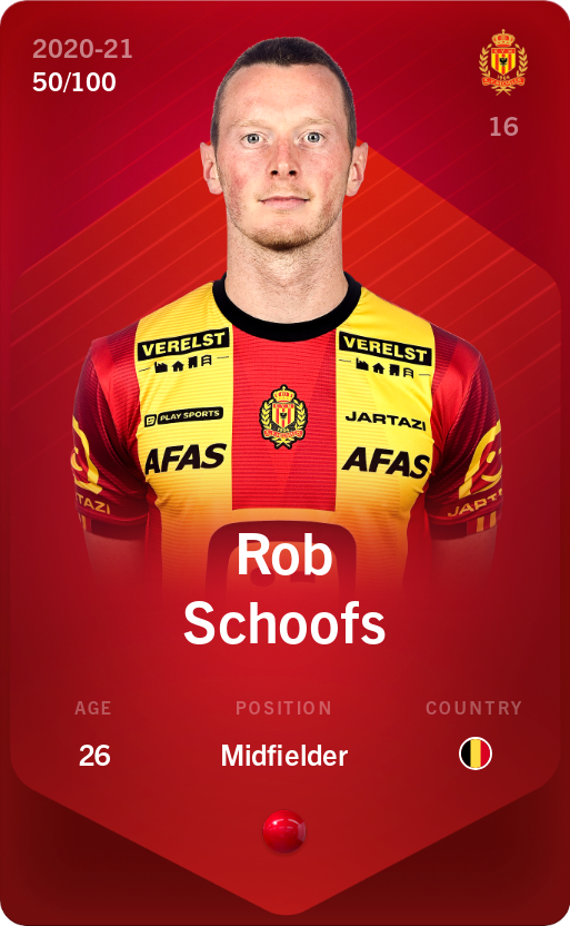 Sorare - Sorare Official - Rob Schoofs 2020-21 • Rare 50/100 - NFT # 79050696625163950363581819790423368200639389472526139270326192821423622087671