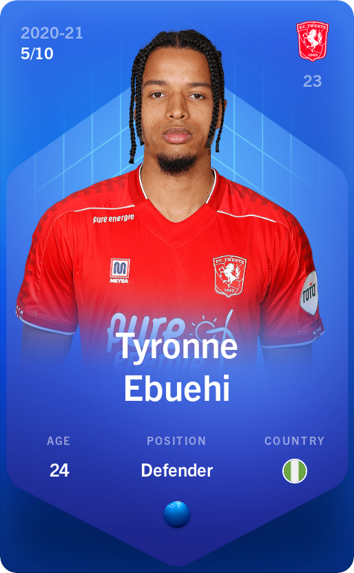 Sorare - Sorare Official - Tyronne Ebuehi 2020-21 • Super Rare 5/10 - NFT # 92483075002476579702172395857471159412308030012676405207649098013569217240636