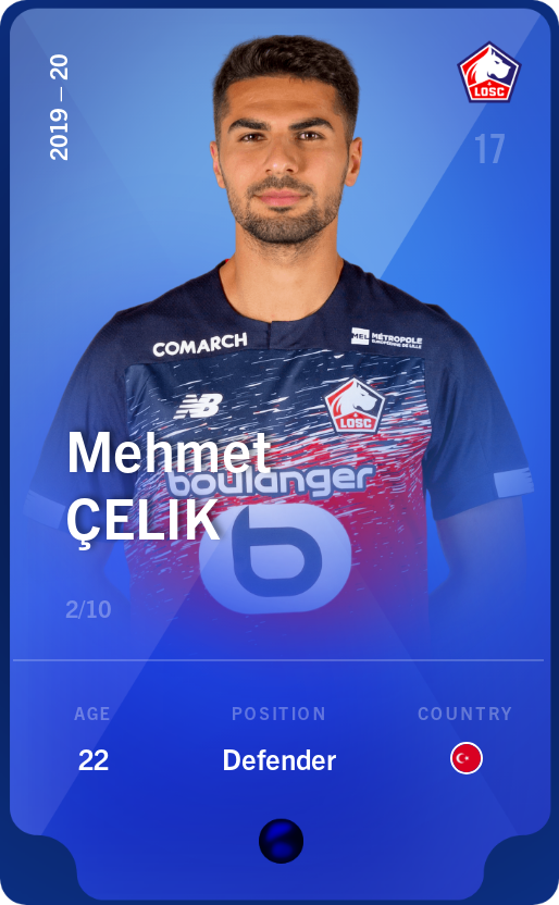 Sorare - Sorare Official - Mehmet Çelik 2019-20 • Super Rare 2/10 - NFT # 85315410889041957083437002319301035219221379975858050656204819753686895232747