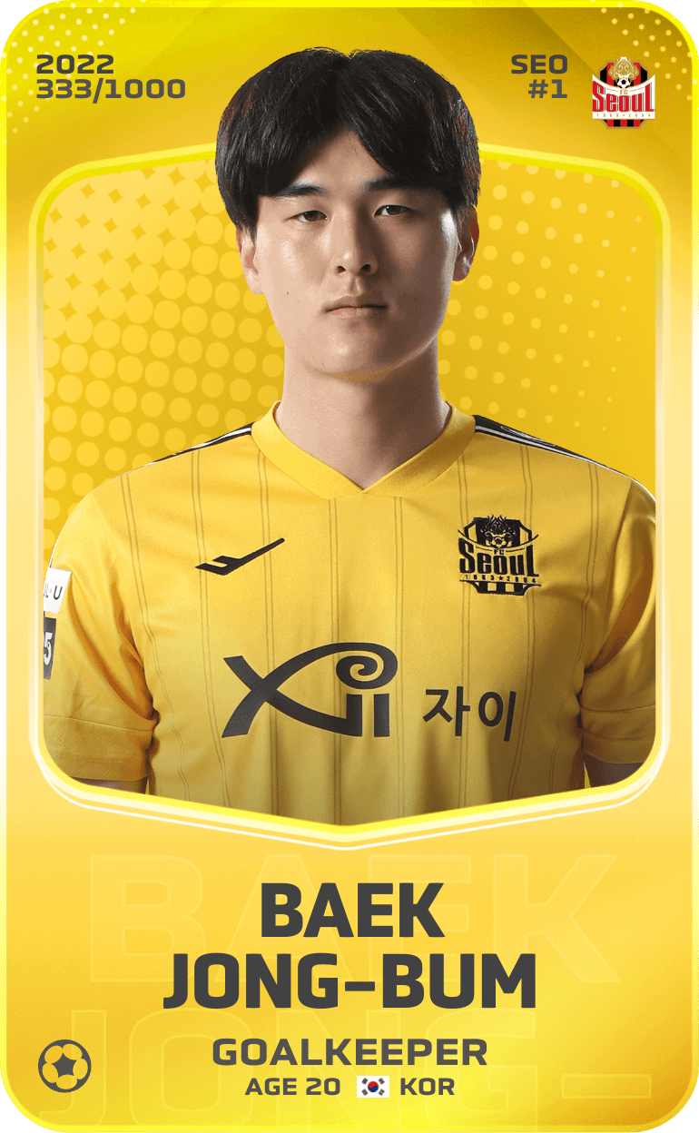 Baek Jong-Bum 2022-23 • Limited 333/1000