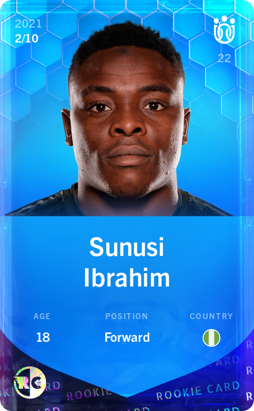 Sorare - Sorare Official - Sunusi Ibrahim 2021-22 • Super Rare 2/10 - NFT # 47984593837046170160453227166616333500536469420379050726345065093127464138377