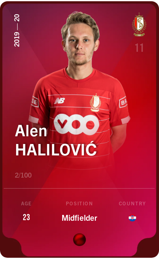 Sorare - Sorare Official - Alen Halilović 2019-20 • Rare 2/100 - NFT # 20507404806949093040577793744630065543860938463323163804633148924262685725901