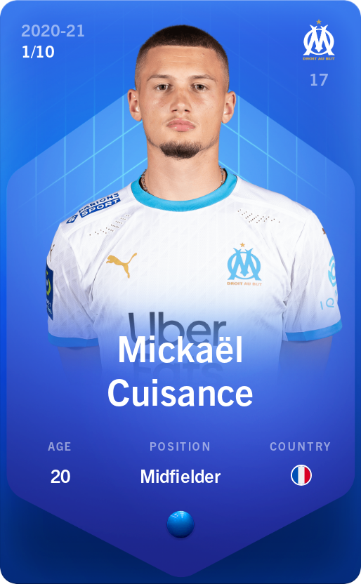 Sorare - Sorare Official - Mickaël Cuisance 2020-21 • Super Rare 1/10 - NFT # 90994397351888191600550520950788962519359596685089260346308414203185004883249