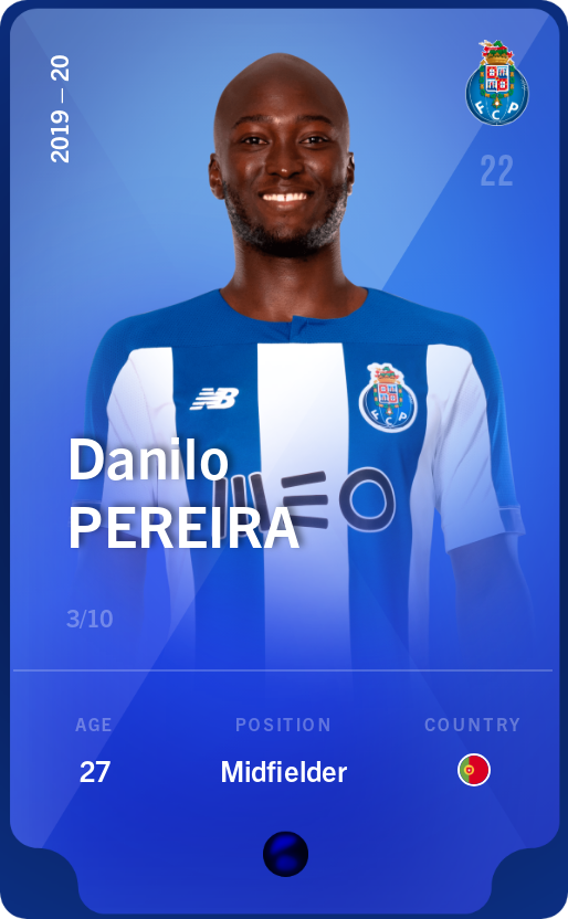 Sorare - Sorare Official - Danilo Pereira 2019-20 • Super Rare 3/10 - NFT # 32207938807702940561998404227079028273927373850002416595037679267546490181991