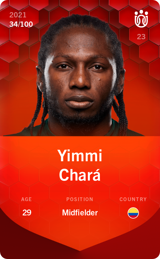 Sorare - Sorare Official - Yimmi Chará 2021-22 • Rare 34/100 - NFT # 22959826692261939808907066393631538615368340939551174337380317090786383552535