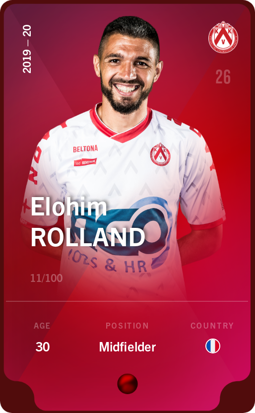 Sorare - Sorare Official - Elohim Rolland 2019-20 • Rare 11/100 - NFT # 84020565696167822090250733740577531953077428513970760812501338255965933981528