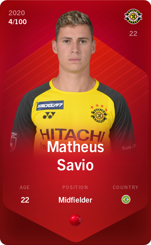 Sorare - Sorare Official - Matheus Savio 2020-21 • Rare 4/100 - NFT # 113663931693618198059937806259066354580660920424324759201137650900417867506475