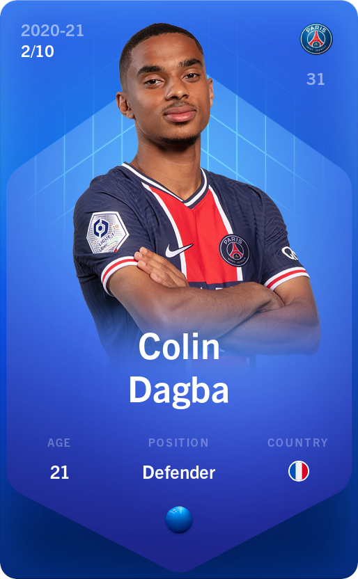 Sorare - Sorare Official - Colin Dagba 2020-21 • Super Rare 2/10 - NFT # 64276002836027248550849835167756778579216309972095680551919190322801957586216