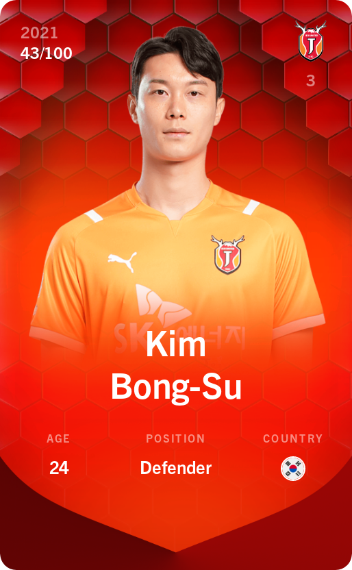 Sorare - Sorare Official - Kim Bong-Su 2021-22 • Rare 43/100 - NFT # 15097101275486748864821085941656109342423078037224108345596799166122904070371