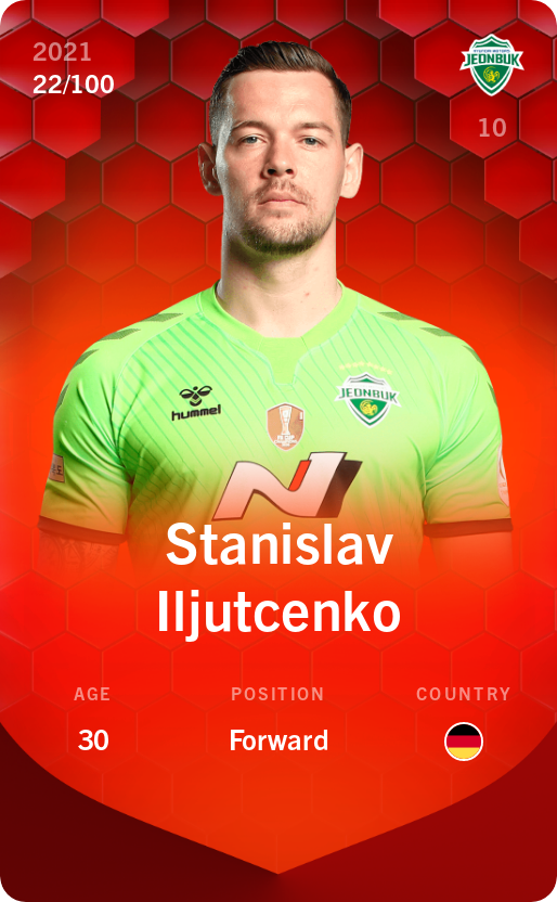 Sorare - Sorare Official - Stanislav Iljutcenko 2021-22 • Rare 22/100 - NFT # 102540580738514345639097119786003201878139834643776006047776548890124787292518