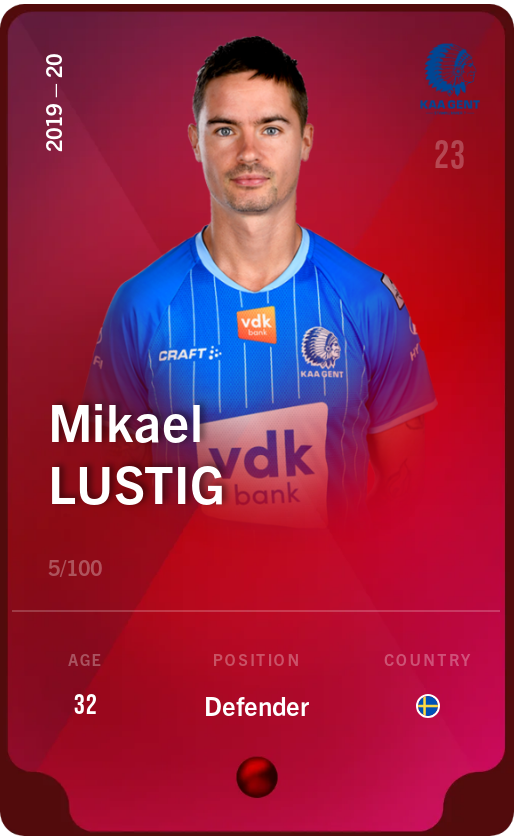 Sorare - Sorare Official - Mikael Lustig 2019-20 • Rare 5/100 - NFT # 11551765950586228836955912342319219078592307383078407307991488052059143647144