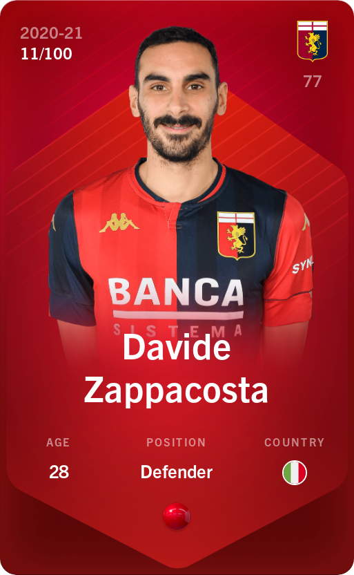 Sorare - Sorare Official - Davide Zappacosta 2020-21 • Rare 11/100 - NFT # 75066690745797601017736576663094610468213543558169918111144865164832661300316