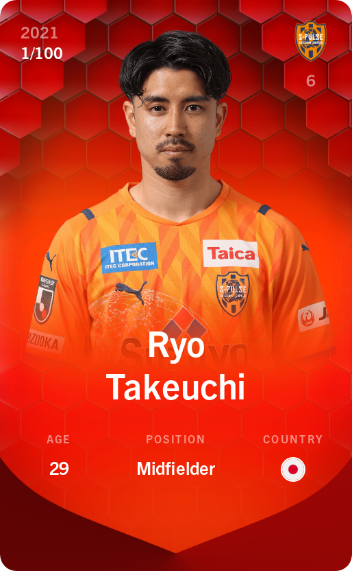 Sorare - Sorare Official - Ryo Takeuchi 2021-22 • Rare 1/100 - NFT # 34146137670117192056476170563461984880704765397414631200943162749086119625109