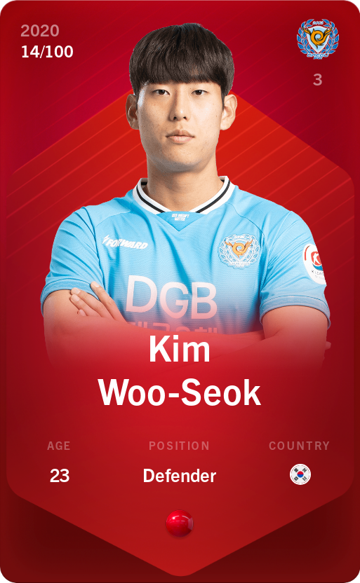 Sorare - Sorare Official - Kim Woo-Seok 2020-21 • Rare 14/100 - NFT # 70127733003785216122807336138623141916635966249969920305843878427274071314848