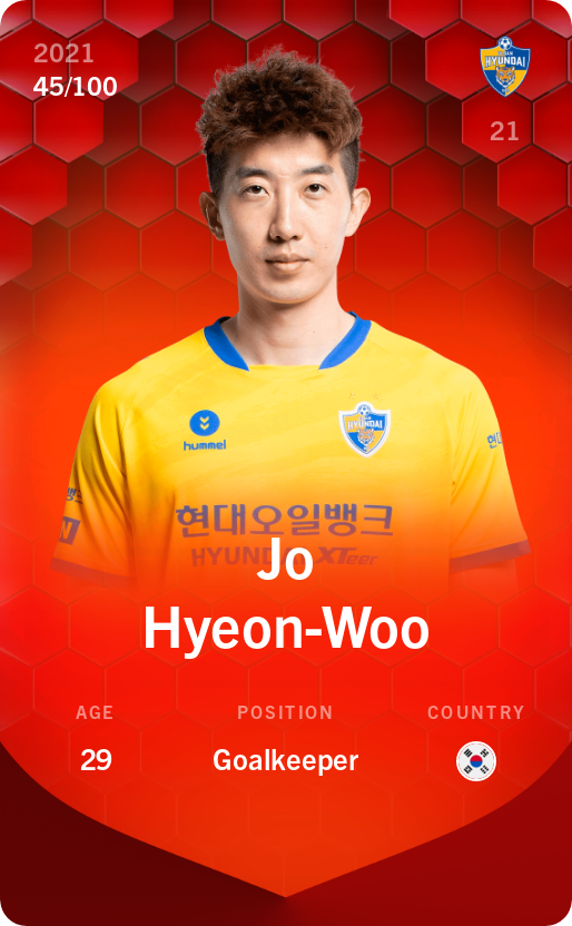 Sorare - Sorare Official - Jo Hyeon-Woo 2021-22 • Rare 45/100 - NFT # 107834446637437663364251000448653815058136038500958272746361729288699592455945