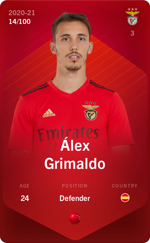 Sorare - Sorare Official - Álex Grimaldo 2020-21 • Rare 14/100 - NFT # 5077090026921083182031195265459798832821743459031829855784710559307366441418