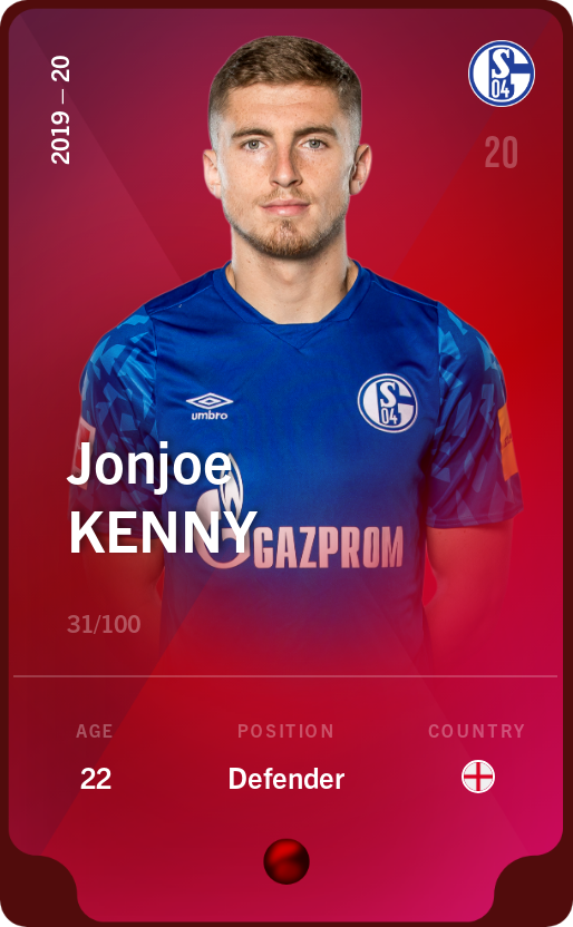Sorare - Sorare Official - Jonjoe Kenny 2019-20 • Rare 31/100 - NFT # 29440543209634659872265454851025880385002578313407276842871401870010028440334