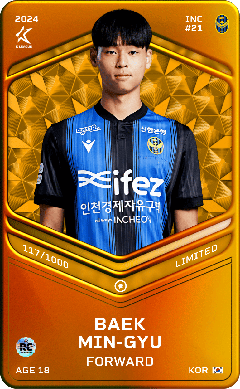 Baek Min-Gyu 2024-25 • Limited 117/1000