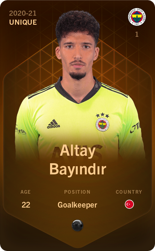 Sorare - Sorare Official - Altay Bayındır 2020-21 • Unique - NFT # 51851526874628969013787846611697207866957920116173132437002394424284813203387