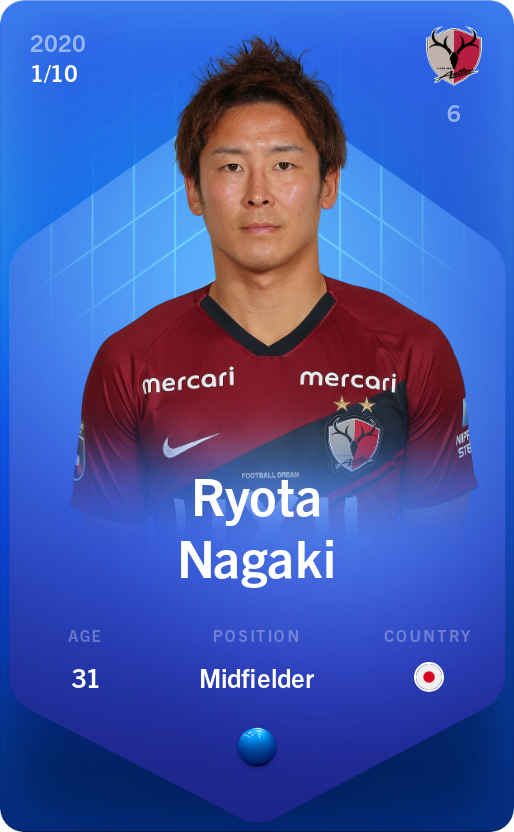 Sorare - Sorare Official - Ryota Nagaki 2020-21 • Super Rare 1/10 - NFT # 27292544523549797884029623784451766928083887953099253610531410989715096286132