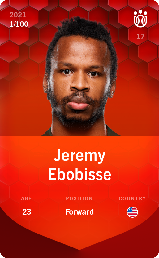 Sorare - Sorare Official - Jeremy Ebobisse 2021-22 • Rare 1/100 - NFT # 17251644284813365854456549674353590628757282865971260447643209418472681347554