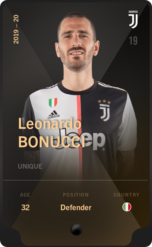 Sorare - Sorare Official - Leonardo Bonucci 2019-20 • Unique - NFT # 6965721913828184084197226931174037196754158300317412061619248991476379687488