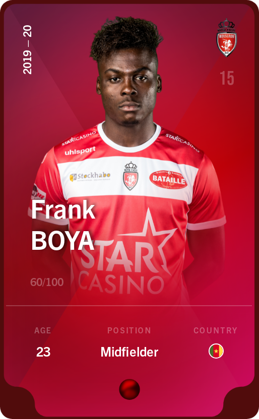 Sorare - Sorare Official - Frank Boya 2019-20 • Rare 60/100 - NFT # 76161692491162914496340194180168814238355469377507028520995020244440669121102