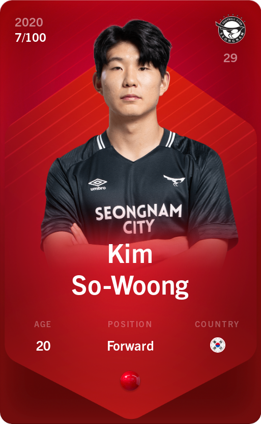 Sorare - Sorare Official - Kim So-Woong 2020-21 • Rare 7/100 - NFT # 36451381580280429515521638648036986533724304420153191432540734412022397782438