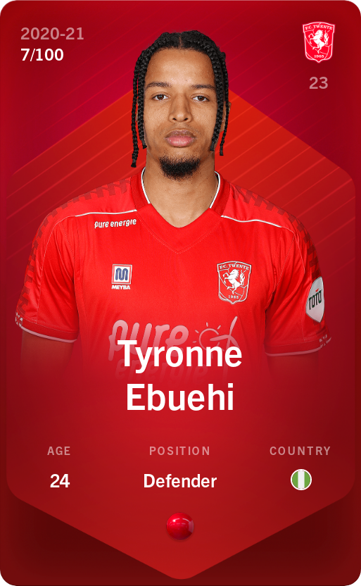 Sorare - Sorare Official - Tyronne Ebuehi 2020-21 • Rare 7/100 - NFT # 85748313843287135908996832057439951486602404726531155381636476337603884310875