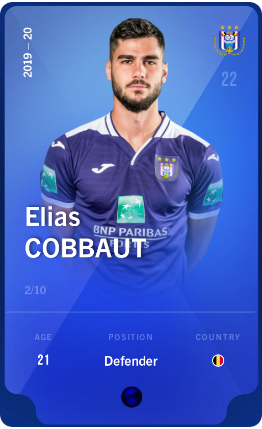 Sorare - Sorare Official - Elias Cobbaut 2019-20 • Super Rare 2/10 - NFT # 107314436758644127363348749851215091429898125071092053335799161505432487172601