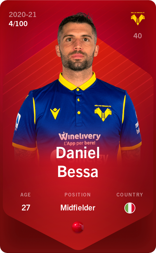 Sorare - Sorare Official - Daniel Bessa 2020-21 • Rare 4/100 - NFT # 577450175914944103162267851212199074033022741998148155279897543514515162048