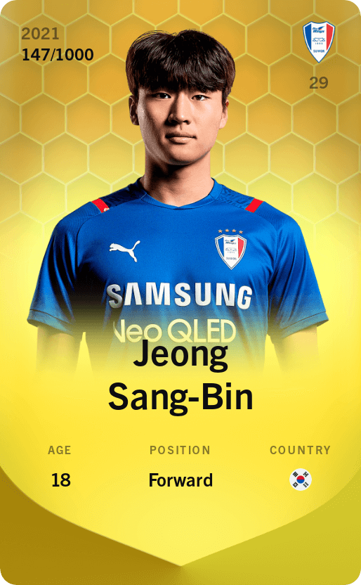Jeong Sang-Bin 2021-22 • Limited 147/1000