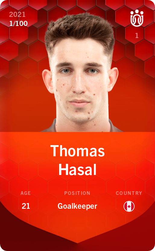 Sorare - Sorare Official - Thomas Hasal 2021-22 • Rare 1/100 - NFT # 10926124268537092848092302571788567859803007740879550019056165444921964324705