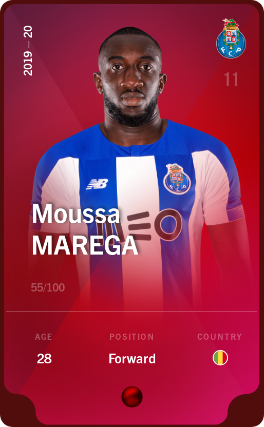 Sorare - Sorare Official - Moussa Marega 2019-20 • Rare 55/100 - NFT # 62848430354333341172035296860527445486158312231706133894377069228085033930839