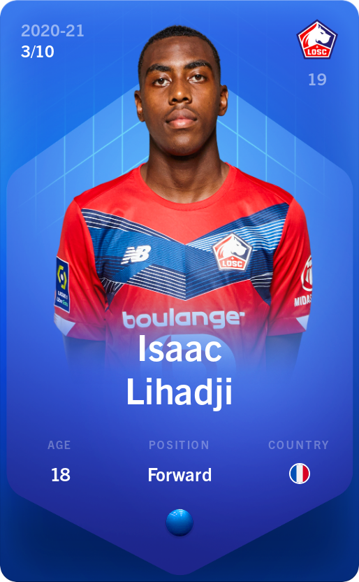 Sorare - Sorare Official - Isaac Lihadji 2020-21 • Super Rare 3/10 - NFT # 102439952217818693459181546708981283725857037207037726778594330993745707541815