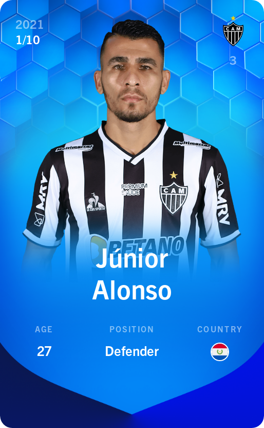 Sorare - Sorare Official - Júnior Alonso 2021-22 • Super Rare 1/10 - NFT # 7466447549569892487457901787857605132790257852085561809922774572735027509428